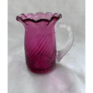 Vintage Pilgrim Cranberry Glass Pitcher